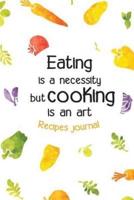 Recipes Journal Eating Is a Necessity But Cooking Is an Art
