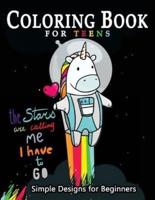 Coloring Book for Teens Simple Designs for Beginners