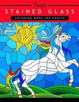 Simple Stained Glass Coloring Book For Adults