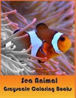 Sea Animal Grayscale Coloring Books