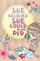 She Believed She Could So She Did, Baby and Cat Notebook (Composition Book Journal )