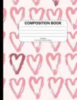 Composition Notebook With Hearts (College Ruled)