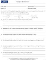 CSBS™ Record Forms and Caregiver Questionnaires