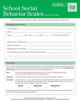 School Social Behavior Scales Rating Scales