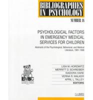 Psychological Factors in Emergency Medical Services for Children