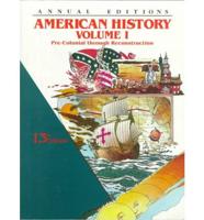 American History Volume I Pre-Colonial Through Reconstruction