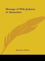 Message of Philo Judaeus of Alexandria