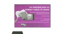 An Introduction to Robert's Rules of Order