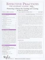 Effective Practices for Academic Leaders Vol 2, Issue 4