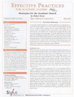 Effective Practices for Academic Leaders Vol 2, Issue 5
