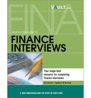 Vault.Com Guide to Finance Interviews