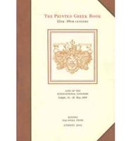 The Printed Greek Book 15Th-19Th Century