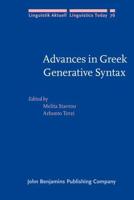 Advances in Greek Generative Syntax