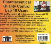 Pharmaceutical Quality Control Lab, 10 Users Cd