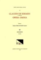 CMM 52 CLAUDIN DE SERMISY (Ca. 1490-1562), Opera Omnia, Edited by Gaston Allaire and Isabelle Cazeaux. Vol. III Chansons I