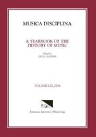 Musica Disciplina, Vol. 61, 2018