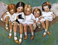 Little Girls In Hammock - Jessie Willcox Smith Friendship Card