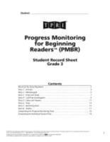 PMBR Student Record Sheets