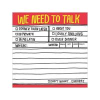 We Need to Talk Hand-Lettered Sticky Note