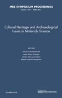 Cultural Heritage and Archaeological Issues in Materials Science
