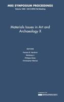Materials Issues in Art and Archaeology X