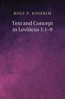 Text and Concept in Leviticus 1:1-9
