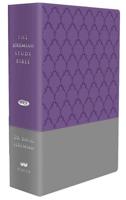 The Jeremiah Study Bible, NKJV: (Purple & Gray Burnished W/ Decorative Pattern) LeatherLuxe¬