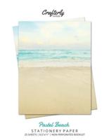 Pastel Beach Stationery Paper: Aesthetic Letter Writing Paper for Home, Office, Letterhead Design, 25 Sheets