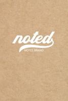Noted Pocket Notebook: 4"x6", Small Journal Blank Memo Book, White Logo Kraft Brown Cover