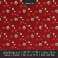 Christmas Pattern Scrapbook Paper Pad 8x8 Decorative Scrapbooking Kit for Cardmaking Gifts, DIY Crafts, Printmaking, Papercrafts, Red and Gold Designer Paper