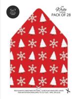 Christmas Pattern Envelope Liners Euro Flap 5x7 with Red & White Design: For Invitation Envelopes for Holidays,Birthdays, Weddings (28 Pack)