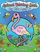 Animal Coloring Book for Kids Ages 4+: 50 Animals