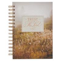 Christian Art Gifts Journal W/Scripture for Women Trust in the Lord Proverbs 3:5 Bible Verse Scenic Warm Gray 192 Ruled Pages, Large Hardcover Notebook, Wire Bound