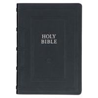 KJV Study Bible, Standard King James Version Holy Bible, Thumb Tabs, Ribbons, Faux Leather, Black Debossed