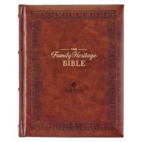 NLT Family Heritage Bible, Large Print Family Devotional Bible for Study, New Living Translation Holy Bible Faux Leather Hardcover, Additional Interactive Content, Brown