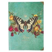 Christian Art Gifts Butterfly Journal W/Scripture Hope Isa. 40:31 Bible Verse Road/288 Ruled Pages, Large Hardcover Teal Notebook