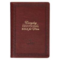 NLT Holy Bible Everyday Devotional Bible for Men New Living Translation, Vegan Leather, Burgundy Debossed