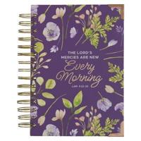 Christian Art Gifts Purple Journal W/Scripture Lord's Mercies Large Bible Verse Notebook, 192 Ruled Pages, Lam. 3:22-23 Bible Verse