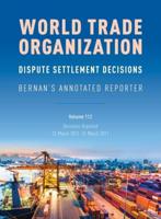 WTO Dispute Settlement Decisions Decisions Reported 25 March 2011-31 March 2011