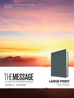 The Message Large Print (Hardcover Deluxe, Charcoal Linen Cross)