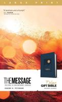 The Message Deluxe Gift Bible, Large Print (Leather-Look, Midnight Journey)