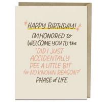 6-Pack Em & Friends Accidentally Pee Years Old Birthday Cards