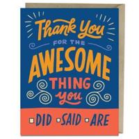 6-Pack Em & Friends Awesome Thank You Cards