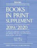 Books In Print Supplement - 3 Volume Set, 2019/20