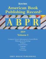 American Book Publishing Record Annual - 2 Vol Set, 2019