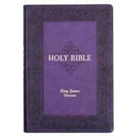 KJV Study Bible, Large Print Faux Leather - Thumb Index, King James Version Holy Bible, Purple Two-Tone