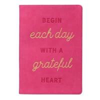 With Love Classic Journal Begin Each Day With a Grateful Heart Inspirational Notebook W/Ribbon Marker, Faux Leather Flexcover, 336 Lined Pages [Leather Bound] With Love