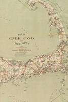 Cape Cod Vintage Map Field Journal Notebook, 50 pages/25 sheets, 4x6"