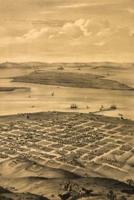 19th Century [1878] Bird's Eye View Map of San Diego, California - A Poetose Notebook / Journal / Diary (50 Pages/25 Sheets)