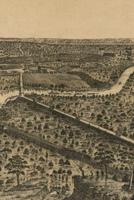 19th Century [1892] Bird's Eye View Map of Dallas, Texas - A Poetose Notebook / Journal / Diary (50 Pages/25 Sheets)